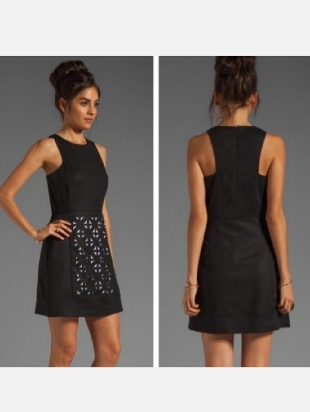 Tibi Pai black cutout sleeveless dress 8